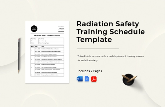 Radiation Safety Training Schedule Template