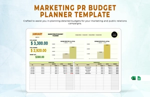 Marketing PR Budget Planner Template