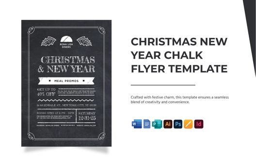 Christmas New Year Chalk Flyer Template