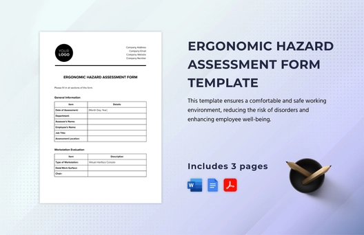 Ergonomic Hazard Assessment Form Template