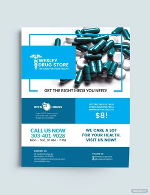 Pharmacy and Drug Store Flyer Template