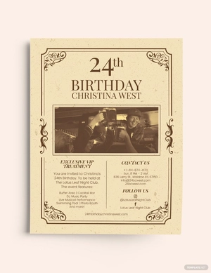 Retro Birthday Flyer Template