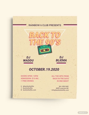 Retro Disco 90s Flyer Template