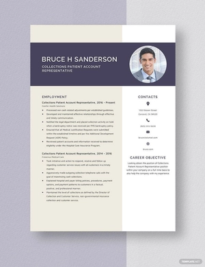 Collections Patient Account Representative Resume