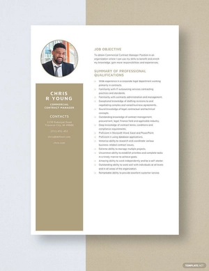Commercial Contract Manager Resume
