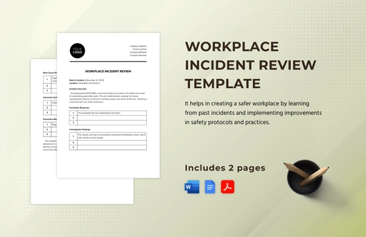 Workplace Incident Review Template