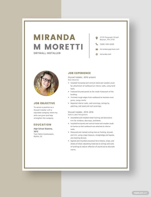 Drywall Installer Resume