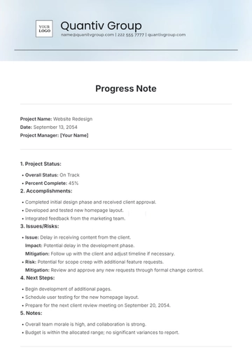Free Progress Note Template to Edit Online