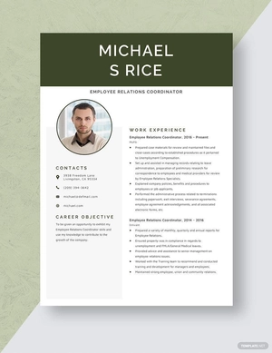 Employee Relations Coordinator Resume