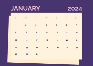 Free January Calendar 2024 Template to Edit Online