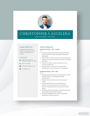 Employment Officer Resume