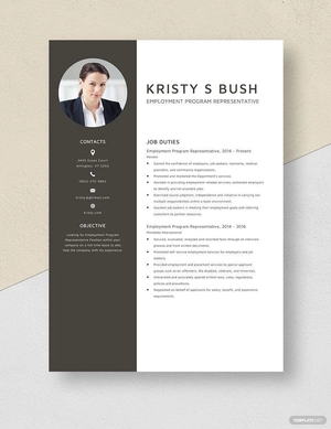 Employment Program Representative Resume