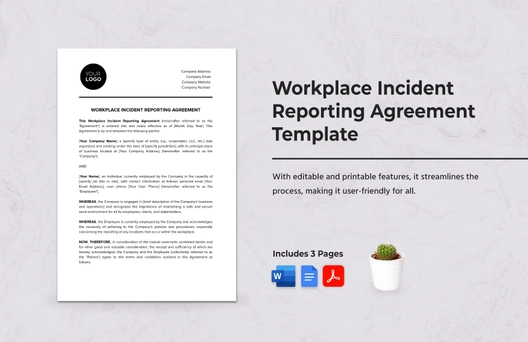 Workplace Incident Reporting Agreement Template