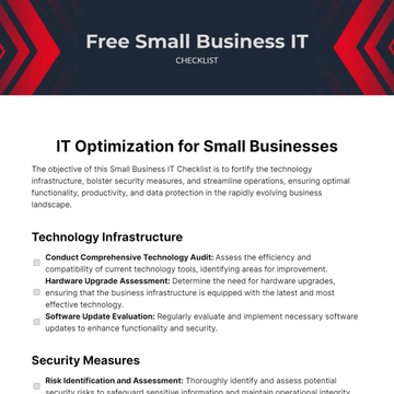 Free Small Business IT Checklist Template to Edit Online