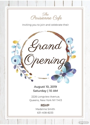 Cafe Opening Ceremony Invitation Template