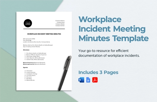 Workplace Incident Meeting Minutes Template
