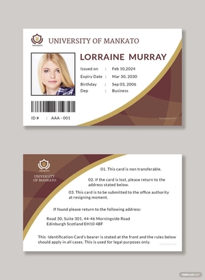 Student ID Card Template