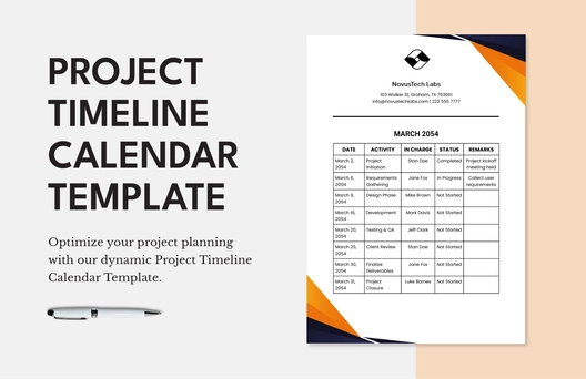 Project Timeline Calendar Template Project Timeline Calendar Template