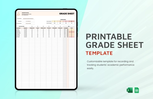 Printable Grade Sheet Template