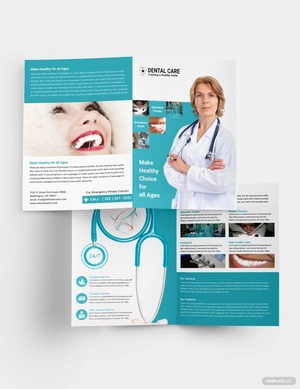 Dental Care A4 Brochure Template