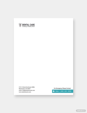 Dental Care Letterhead Template