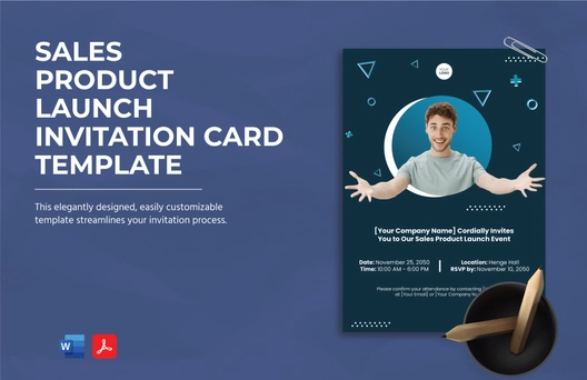 Sales Product Launch Invitation Card Template