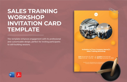 Sales Training Workshop Invitation Card Template