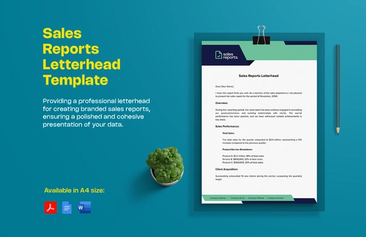 Sales Reports Letterhead Template
