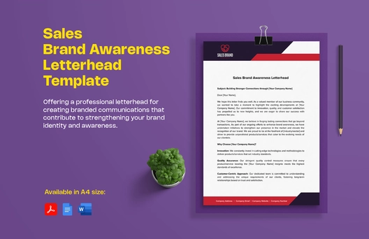 Sales Brand Awareness Letterhead Template