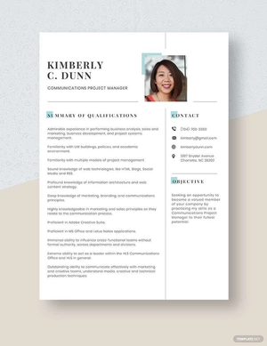 Communications Project Manager Resume