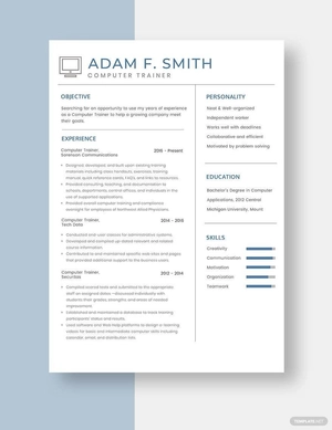 Computer Trainer Resume
