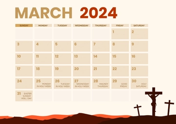 Free March 2024 Catholic Calendar Template to Edit Online