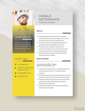 Concrete Worker Resume
