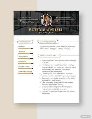 Conductor Trainee Resume