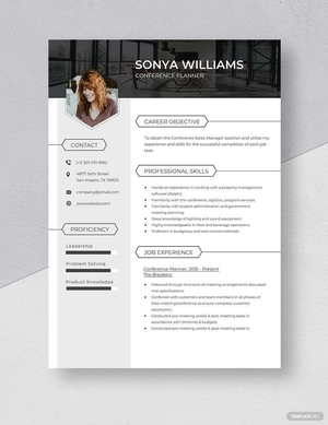 Conference Planner Resume