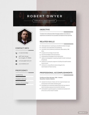 Conference Sales Manager Resume