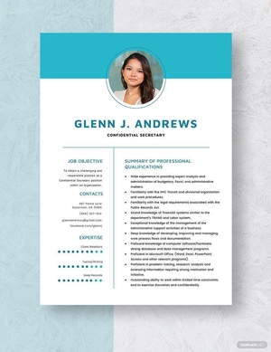 Confidential Secretary Resume