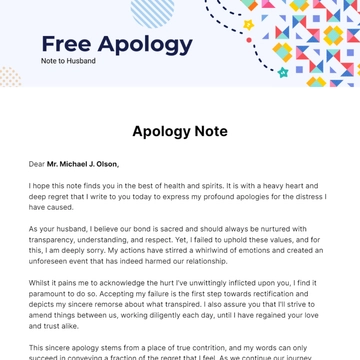 Free Apology Note to Husband Template to Edit Online