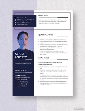 Conservation Scientist Resume