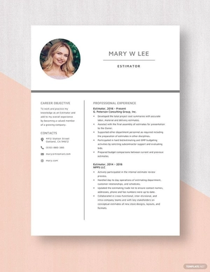 Estimator Resume