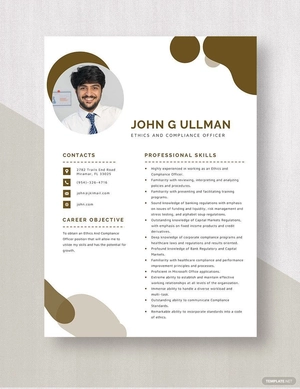Ethics And Compliance Officer Resume