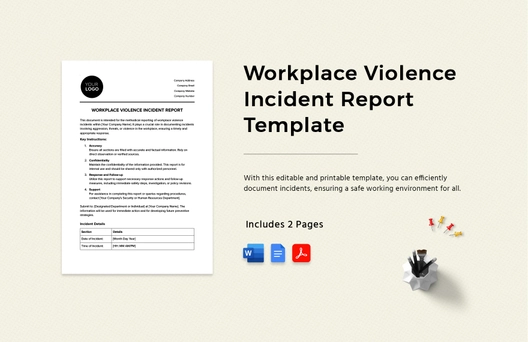 Workplace Violence Incident Report Template