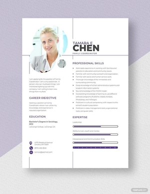 Family Coordinator Resume