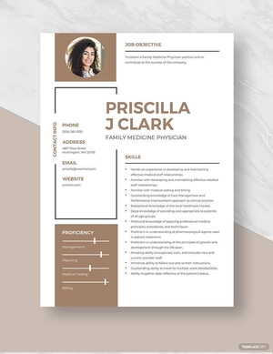 Family Medicine Physician Resume
