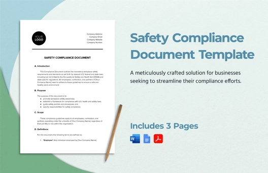 Safety Compliance Document Template Safety Compliance Document Template