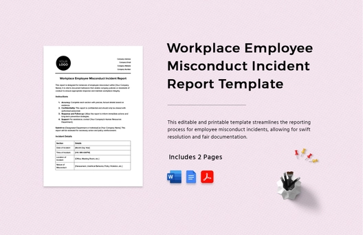 Workplace Employee Misconduct Incident Report Template