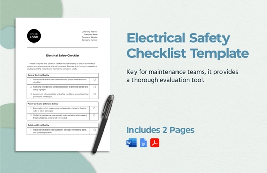 Electrical Safety Checklist Template