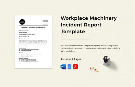 Workplace Machinery Incident Report Template