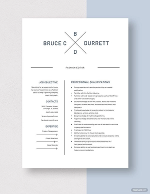 Fashion Editor Resume