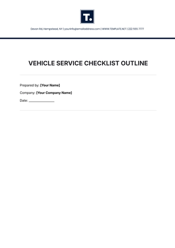 Free Vehicle Service Checklist Outline Template to Edit Online